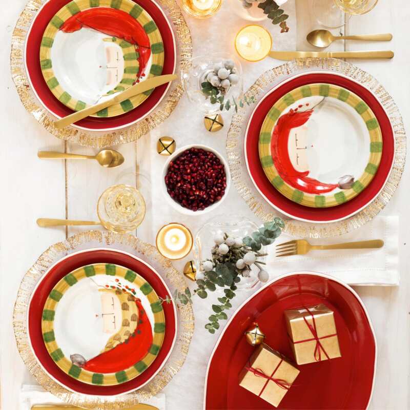 Old St. Nick Salad Plate - Stripe Hat