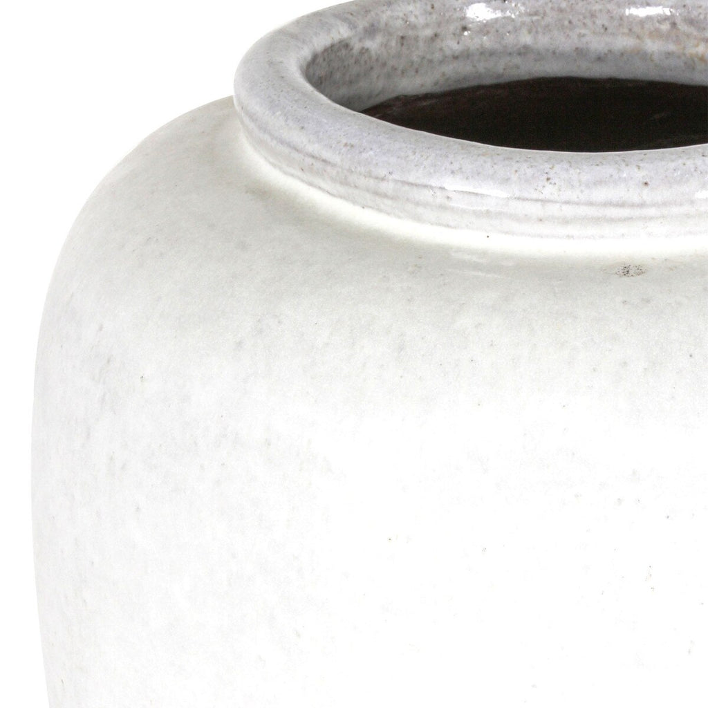 Thea Stoneware Vase, Large, White