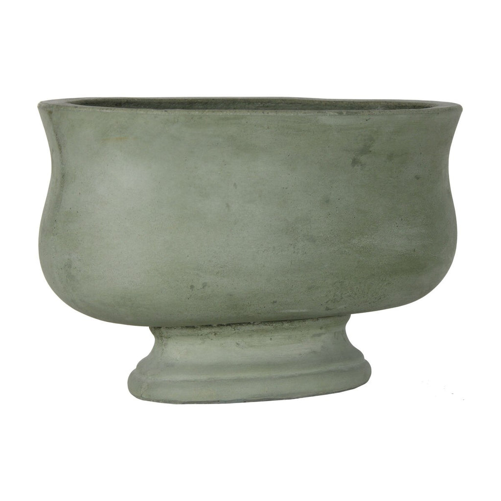 Elanor Decorative Concrete Bowl with Pedestal Base, Sage Green