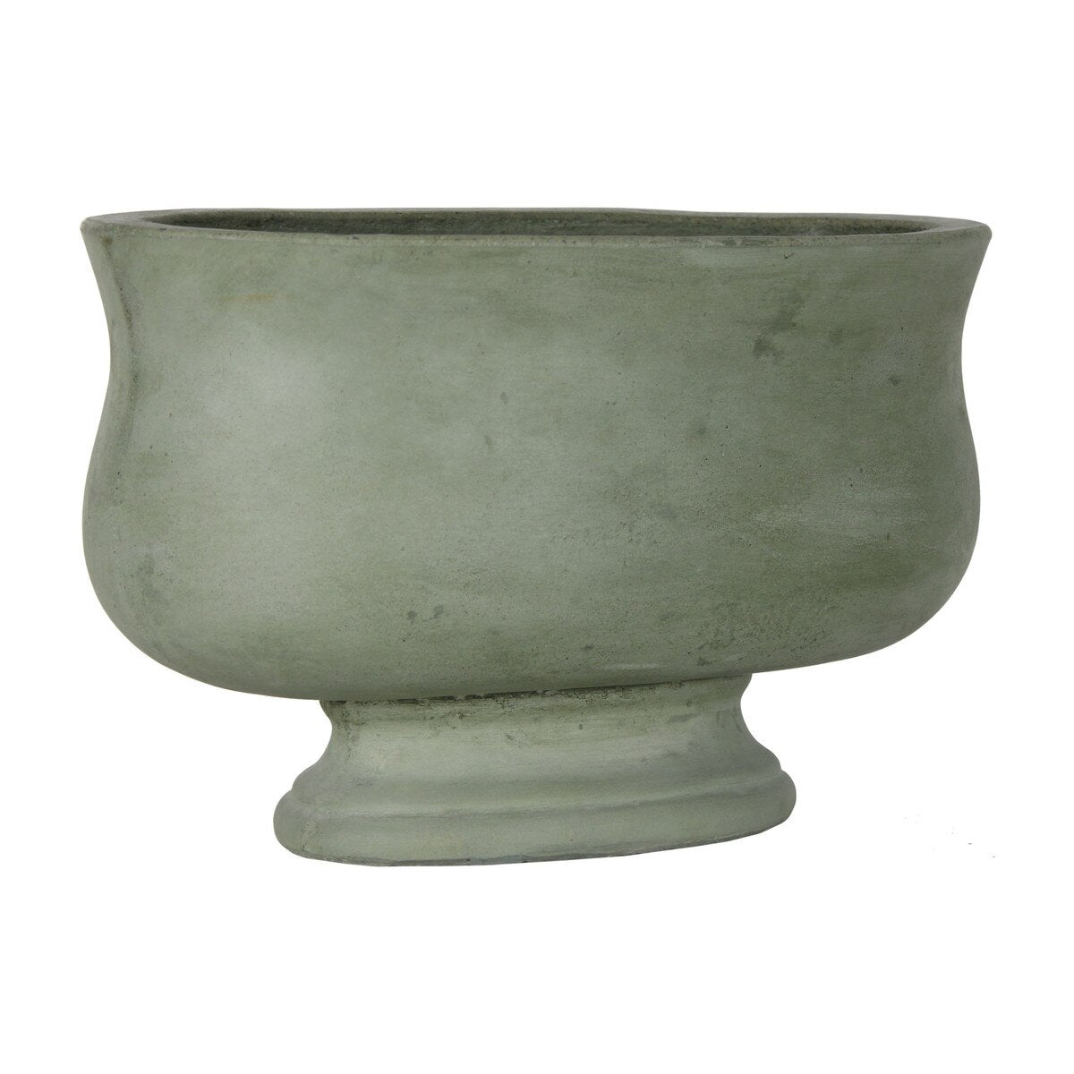 Elanor Decorative Concrete Bowl with Pedestal Base, Sage Green