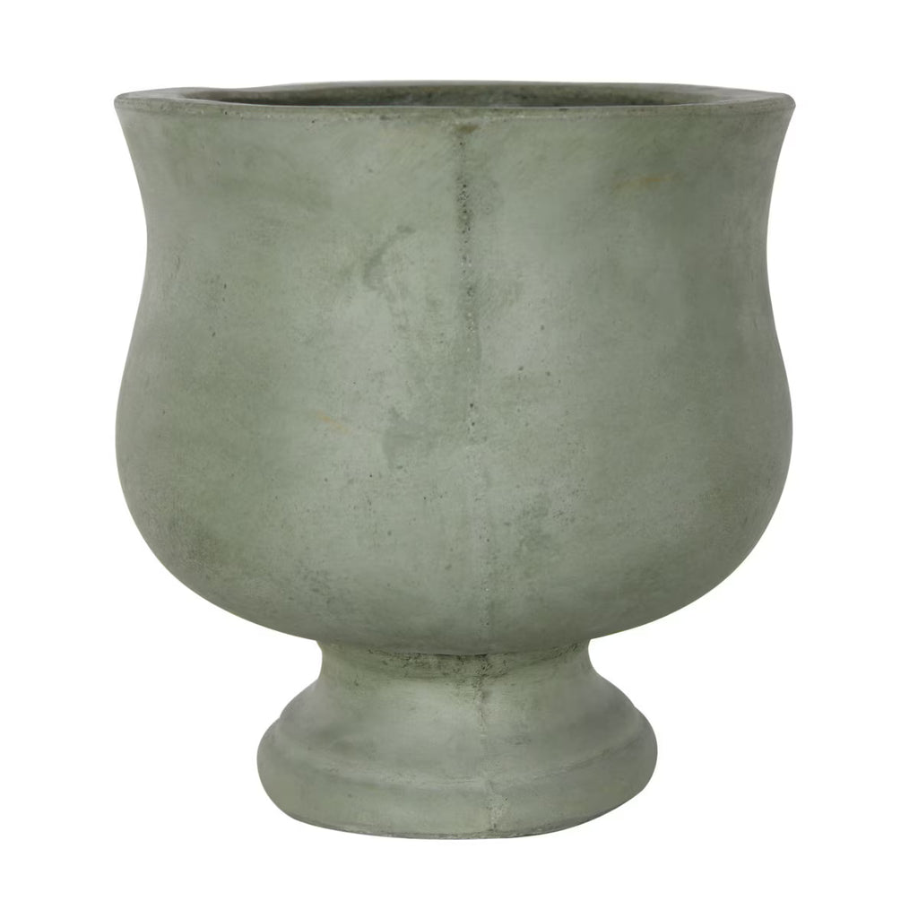 Elanor Decorative Concrete Bowl with Pedestal Base, Sage Green