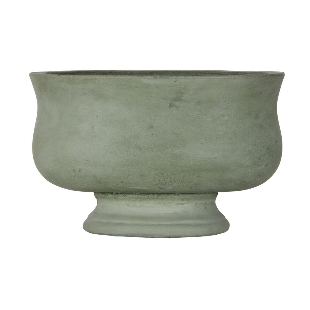 Elanor Decorative Concrete Bowl with Pedestal Base, Sage Green