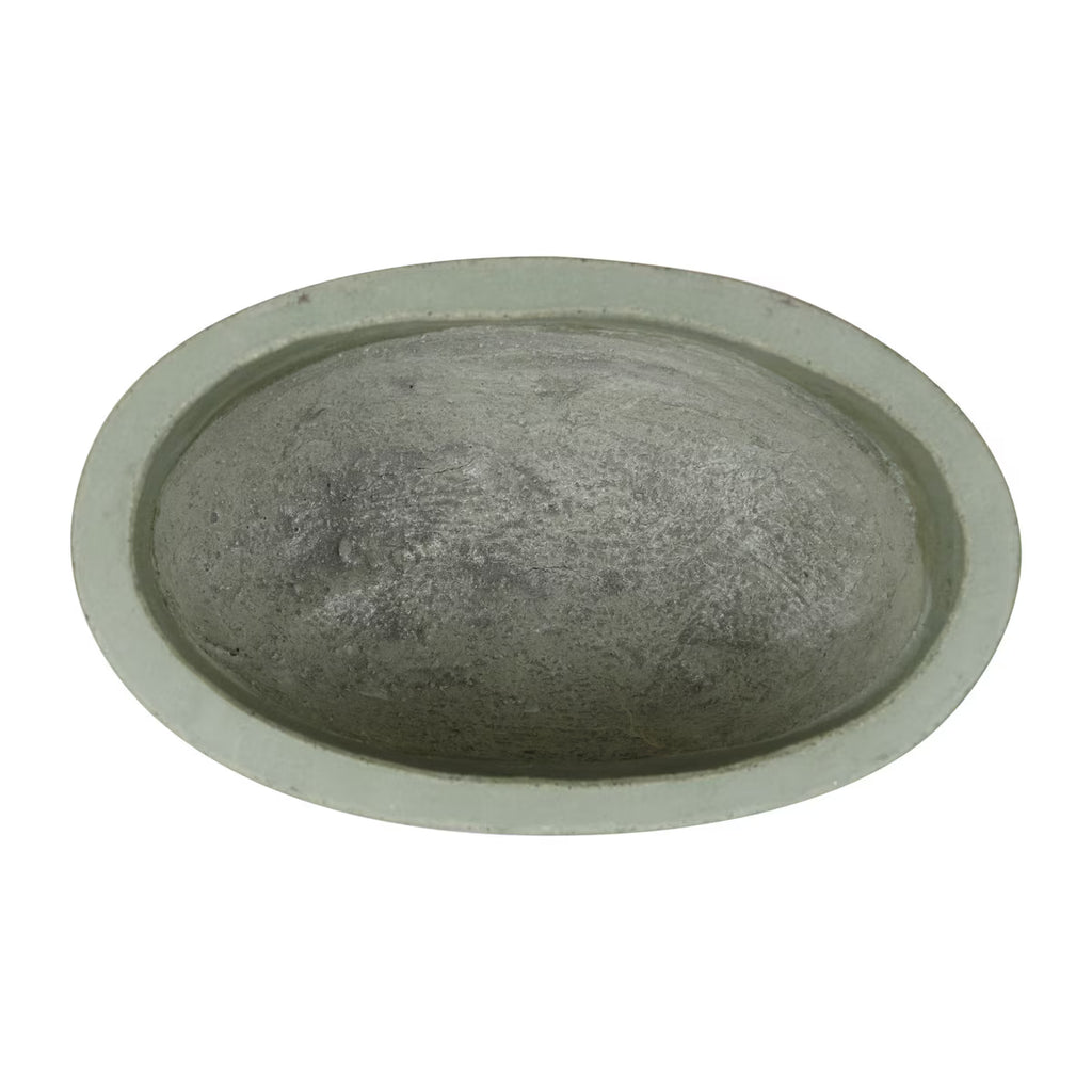 Elanor Decorative Concrete Bowl with Pedestal Base, Sage Green