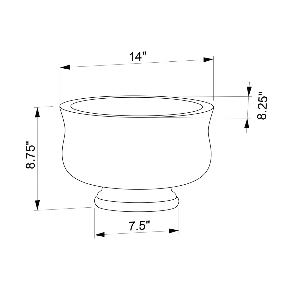 Elanor Decorative Concrete Bowl with Pedestal Base, Sage Green