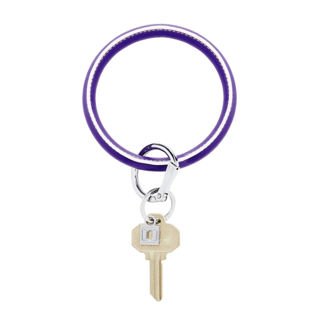 Leather Big O Key Ring, Deep Purple