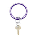 Leather Big O Key Ring, Deep Purple