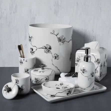 Black Orchid Porcelain Sugar Pot - Downs