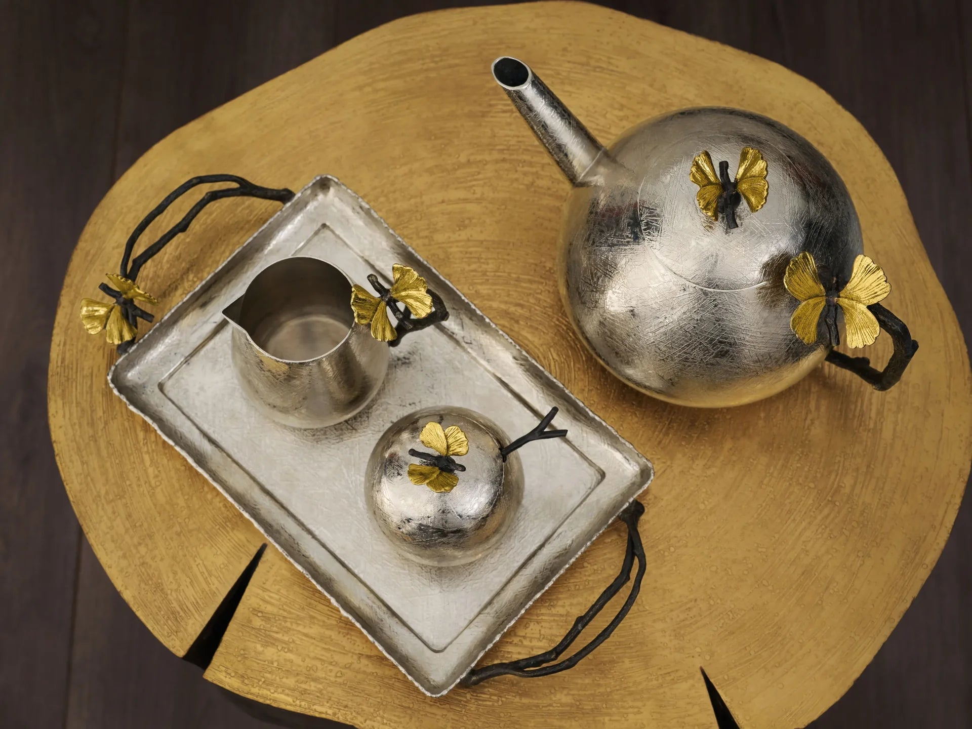 Butterfly Ginkgo Small Tray - Two Handle