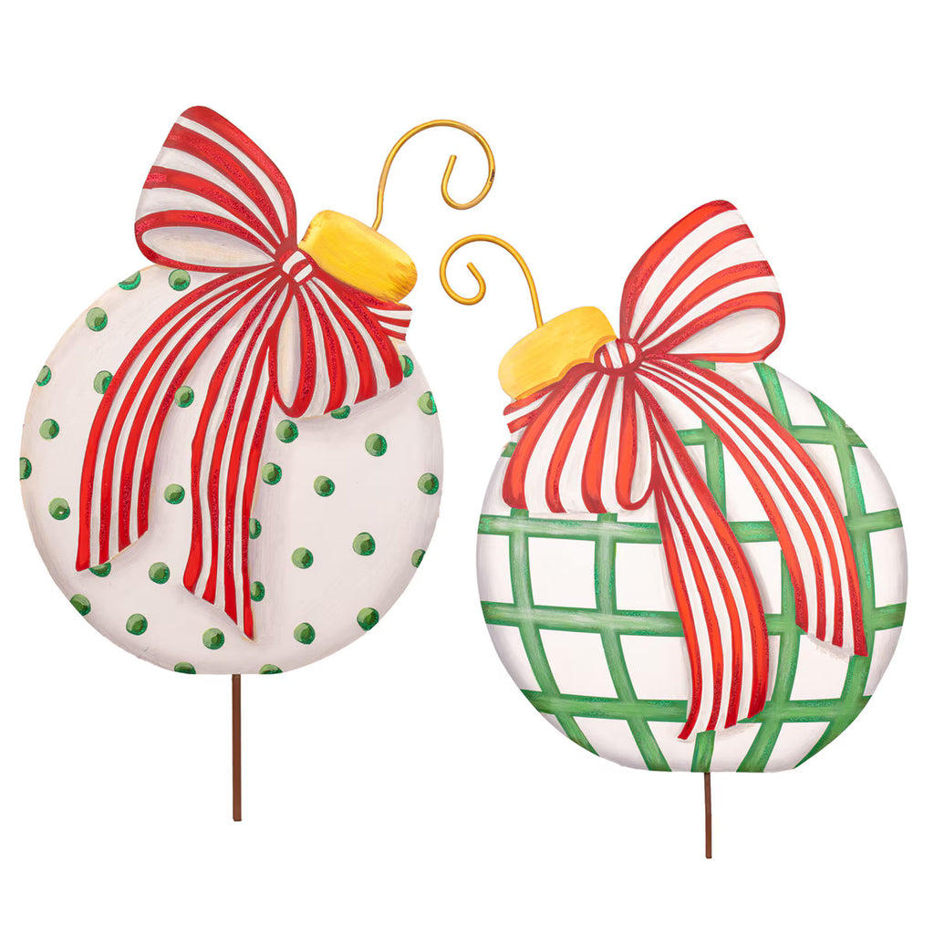 Modern Red, White & Green Ornament 1