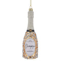 Glass Gold & Silver Champagne Bottle Ornament