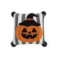 Pumpkin Head Hooked Woven Pillow