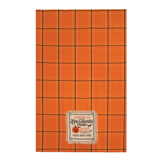 Halloween Tavern Plaid Kitchen Towel