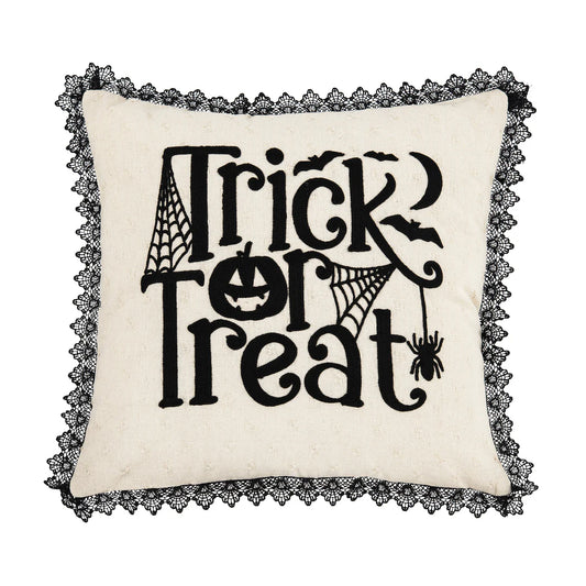 Trick Treat Black and White Pillow