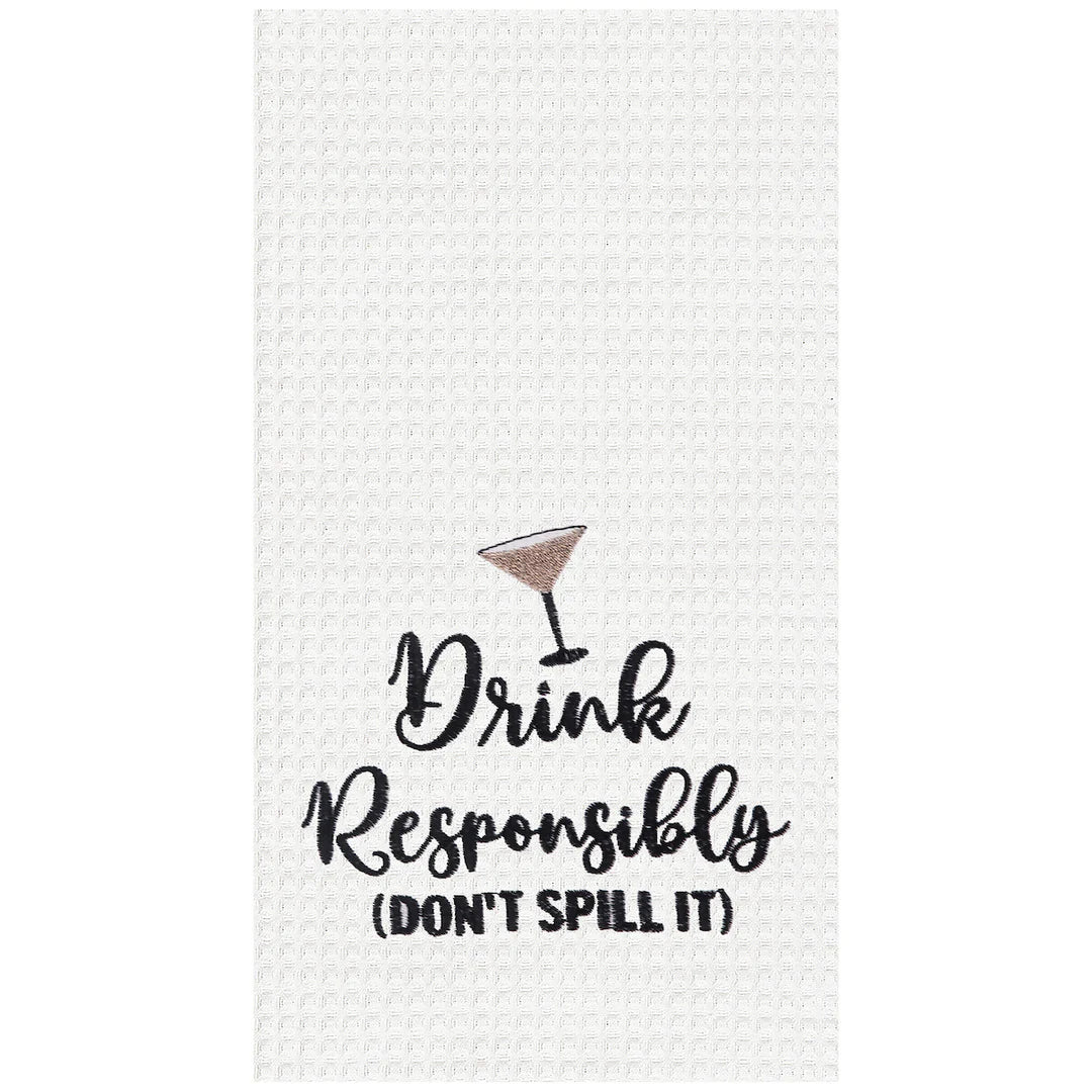 Drink Responsibly Waffle Weave Kitchen Towel