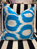 White w/ Turquoise Circles Pillow 20x20
