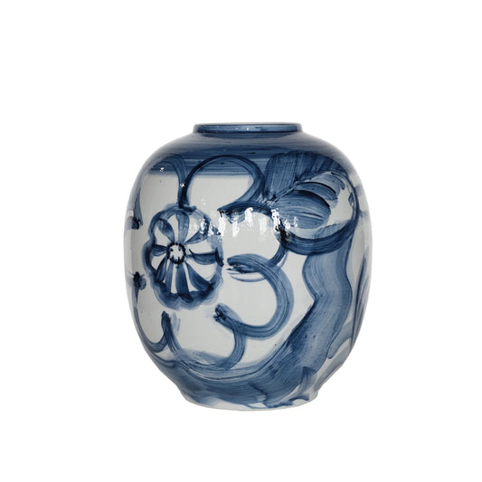 Handpainted Vase Blue & White