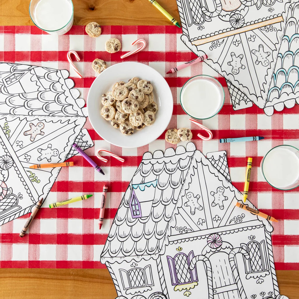 Die-cut Gingerbread House Coloring Placemat
