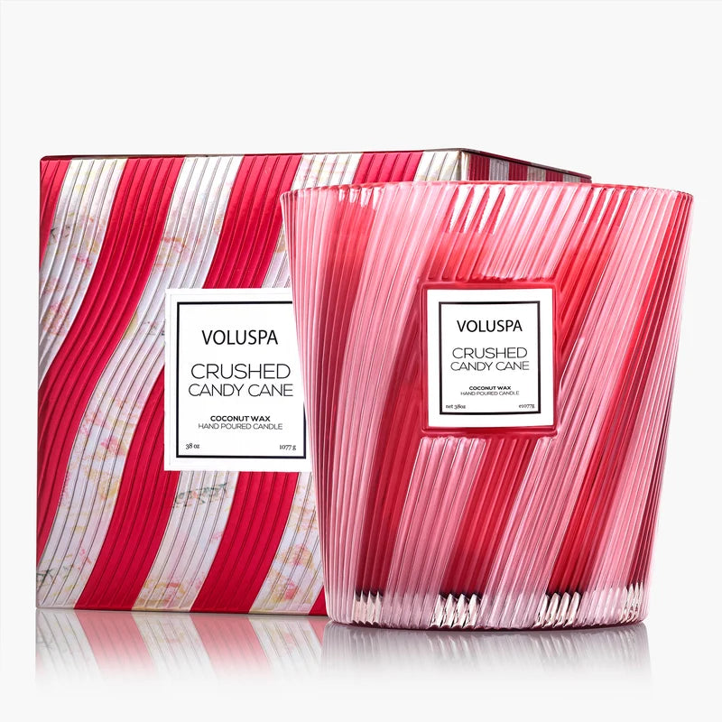 Crushed Candy Cane 3 Wick Hearth Candle