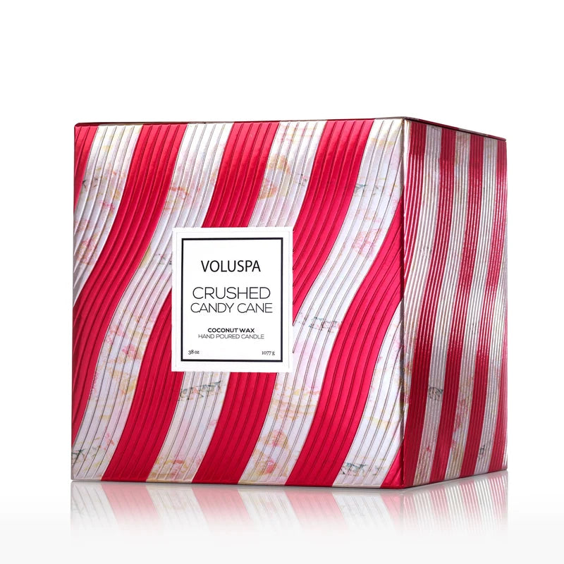 Crushed Candy Cane 3 Wick Hearth Candle