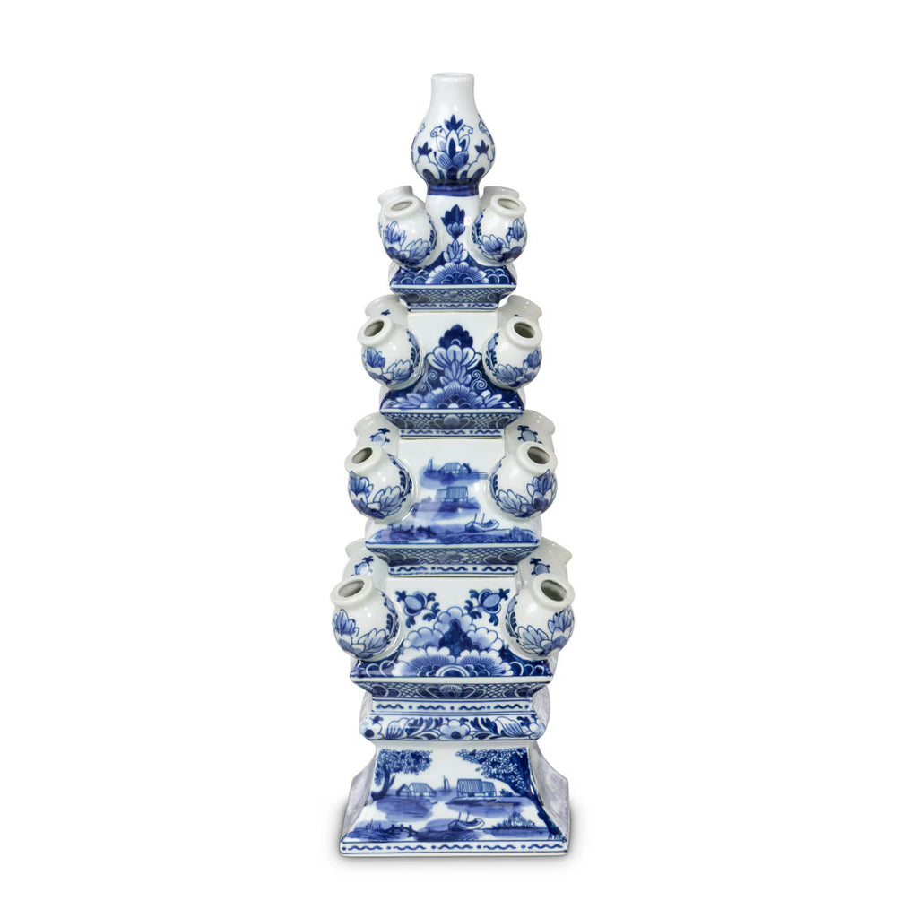 Imperial Ceramic Chinoiserie Tulip Vase, Blue and White