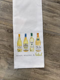 Handpainted White Wine Bottles