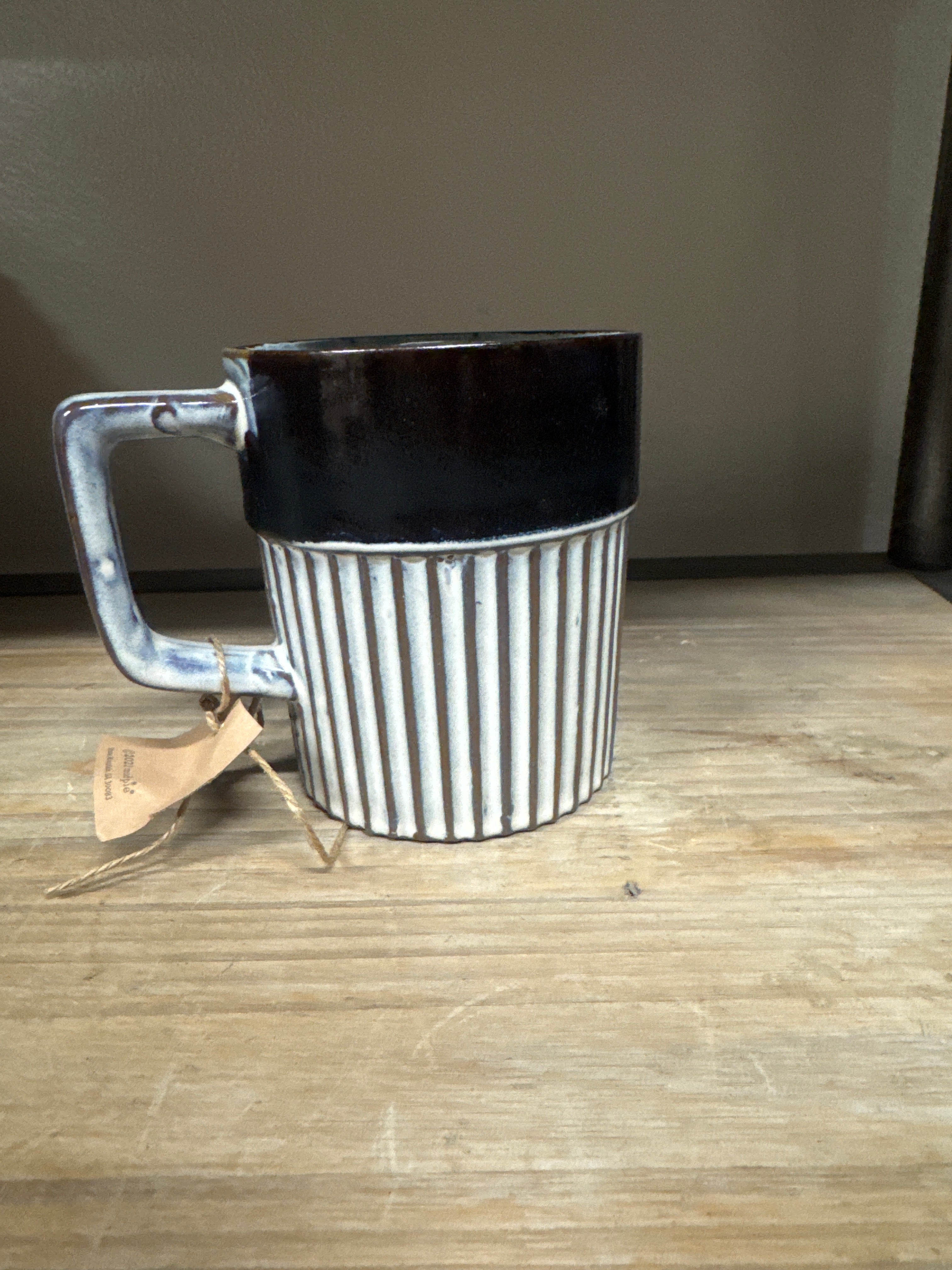 Ribbed Black Mug