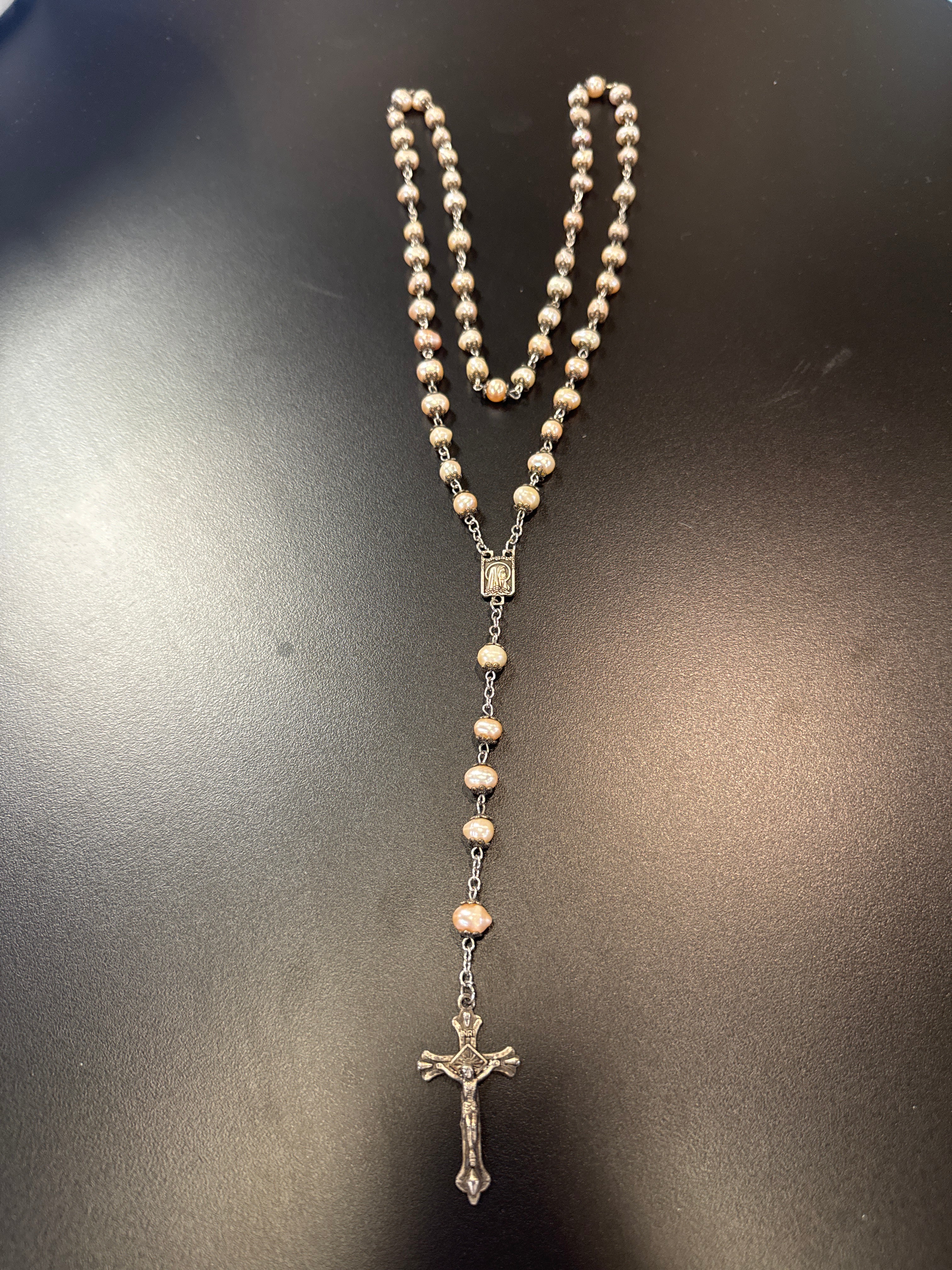 Pink Fresh Water Pearl Rosary