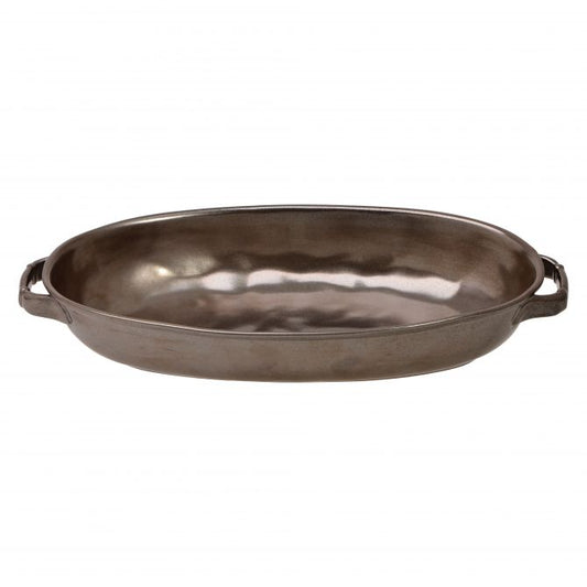 Pewter Stoneware Large Shallow Baker
