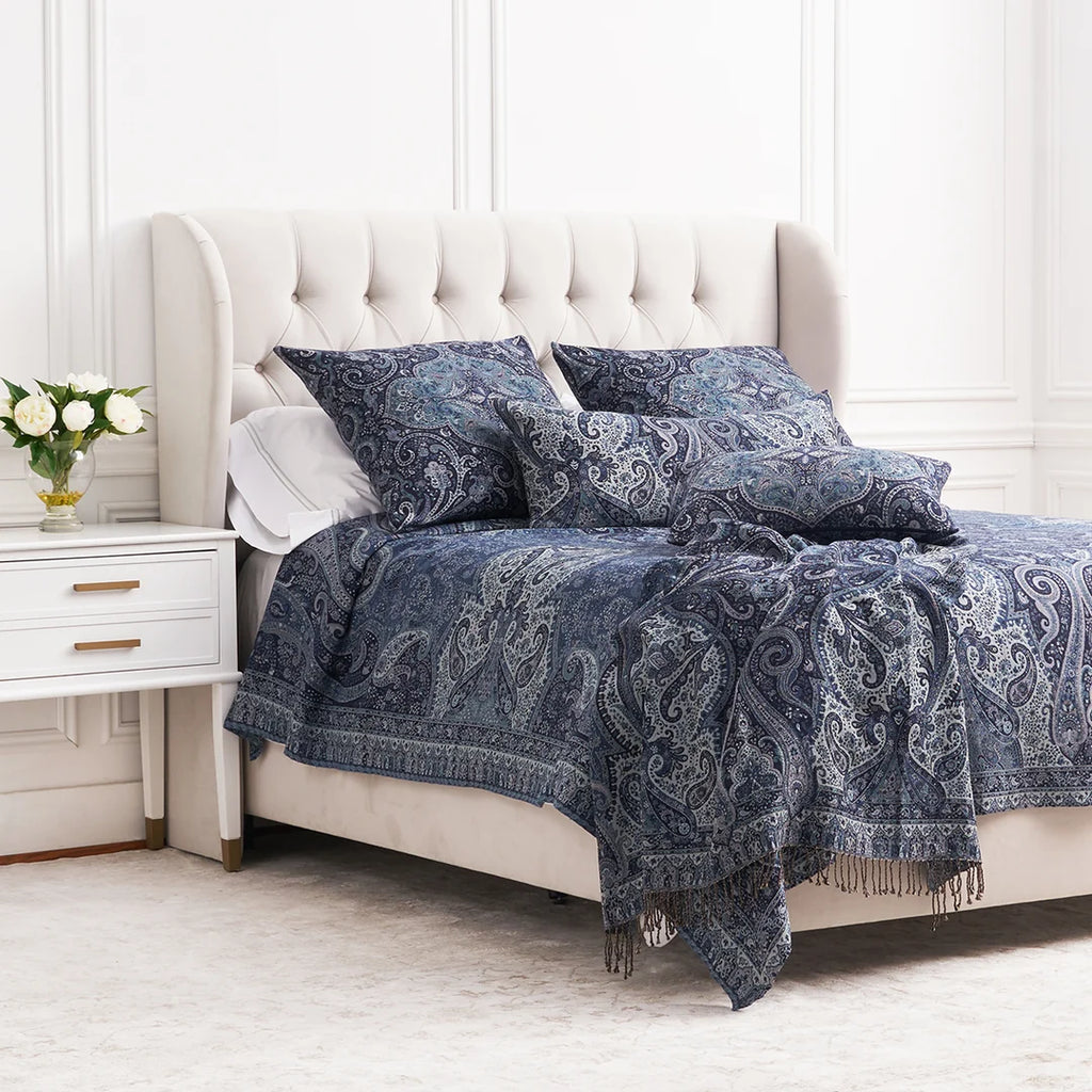Navy Suman Coverlet Queen