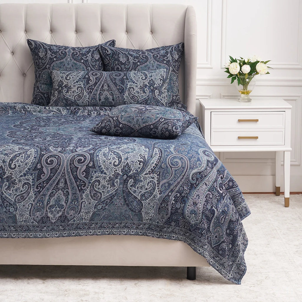 Navy Suman Coverlet Queen