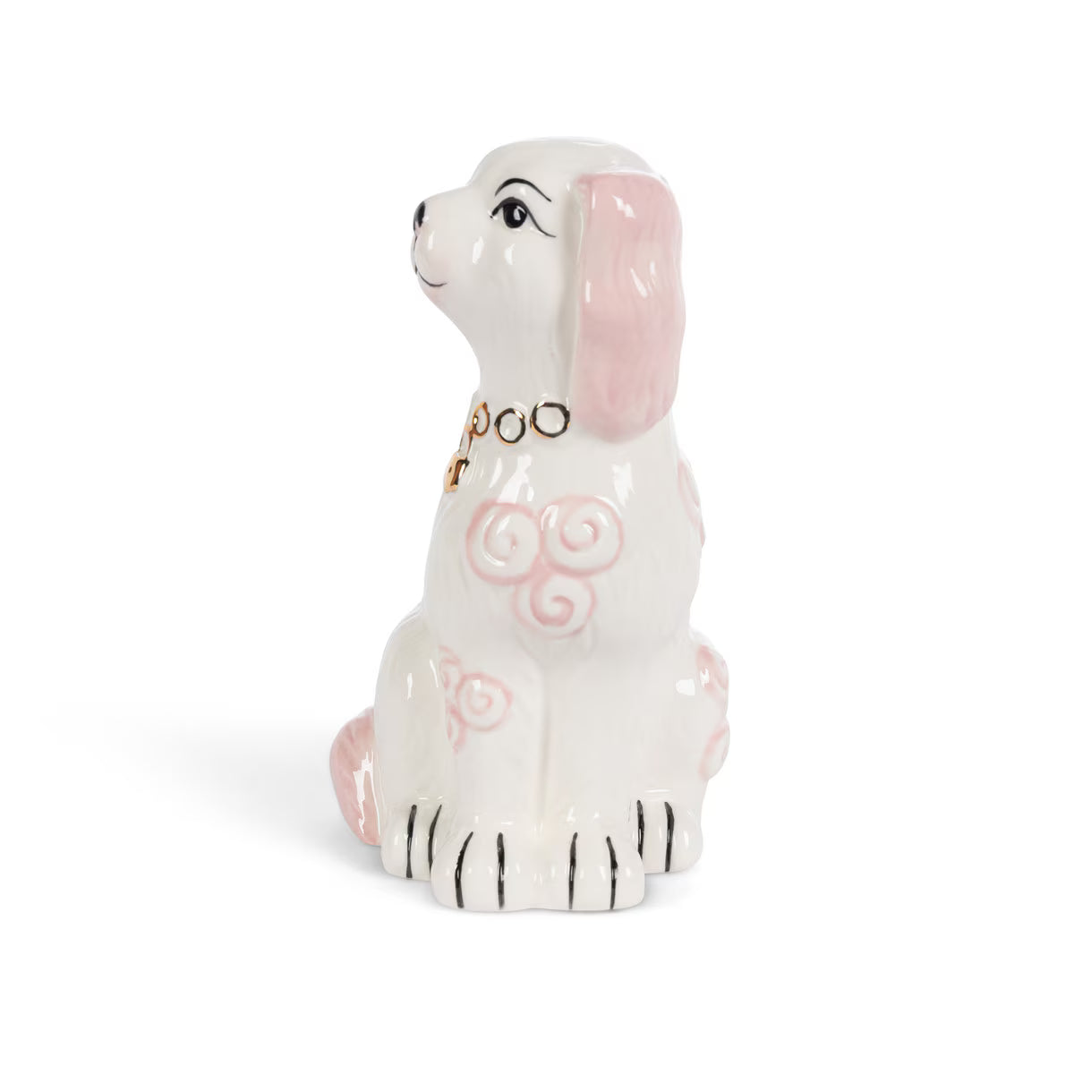 Porcelain Staffordshire Dogs Figurines, Pink, Set of 2