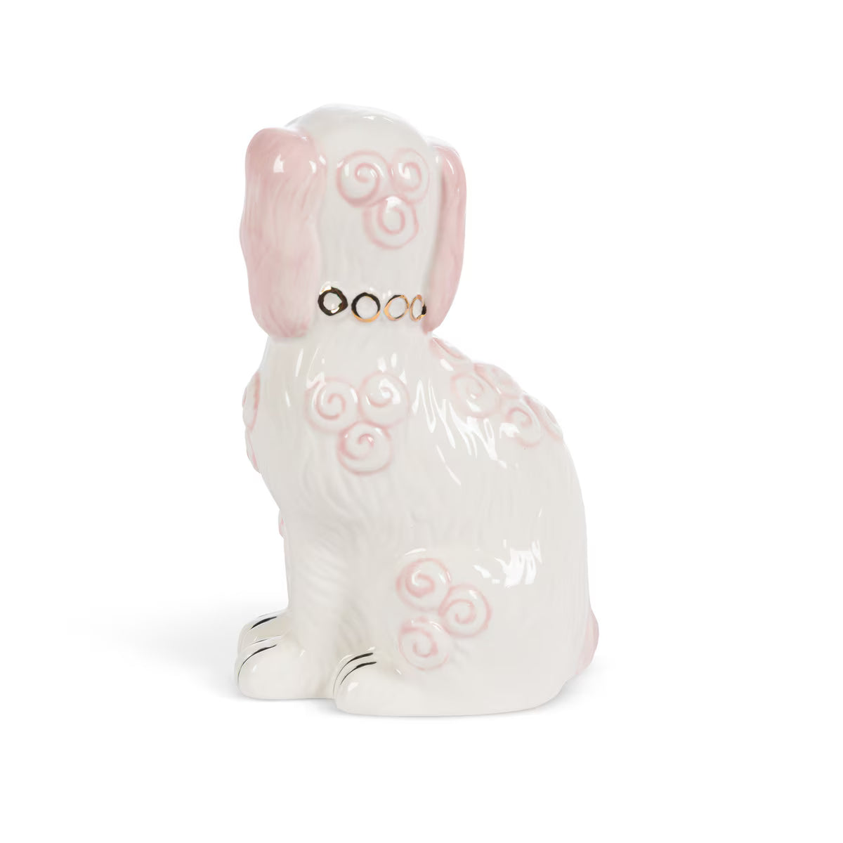 Porcelain Staffordshire Dogs Figurines, Pink, Set of 2