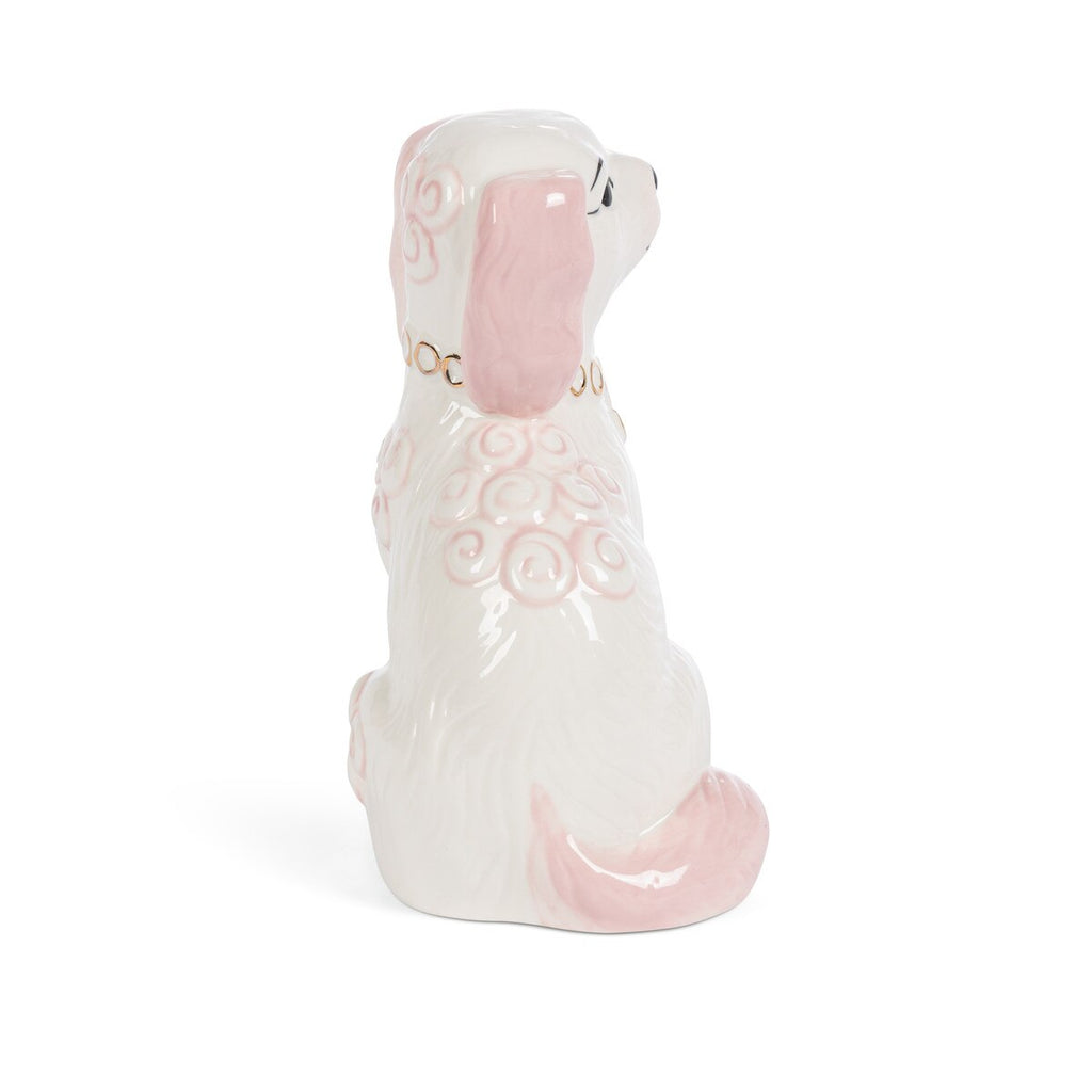 Porcelain Staffordshire Dogs Figurines, Pink, Set of 2