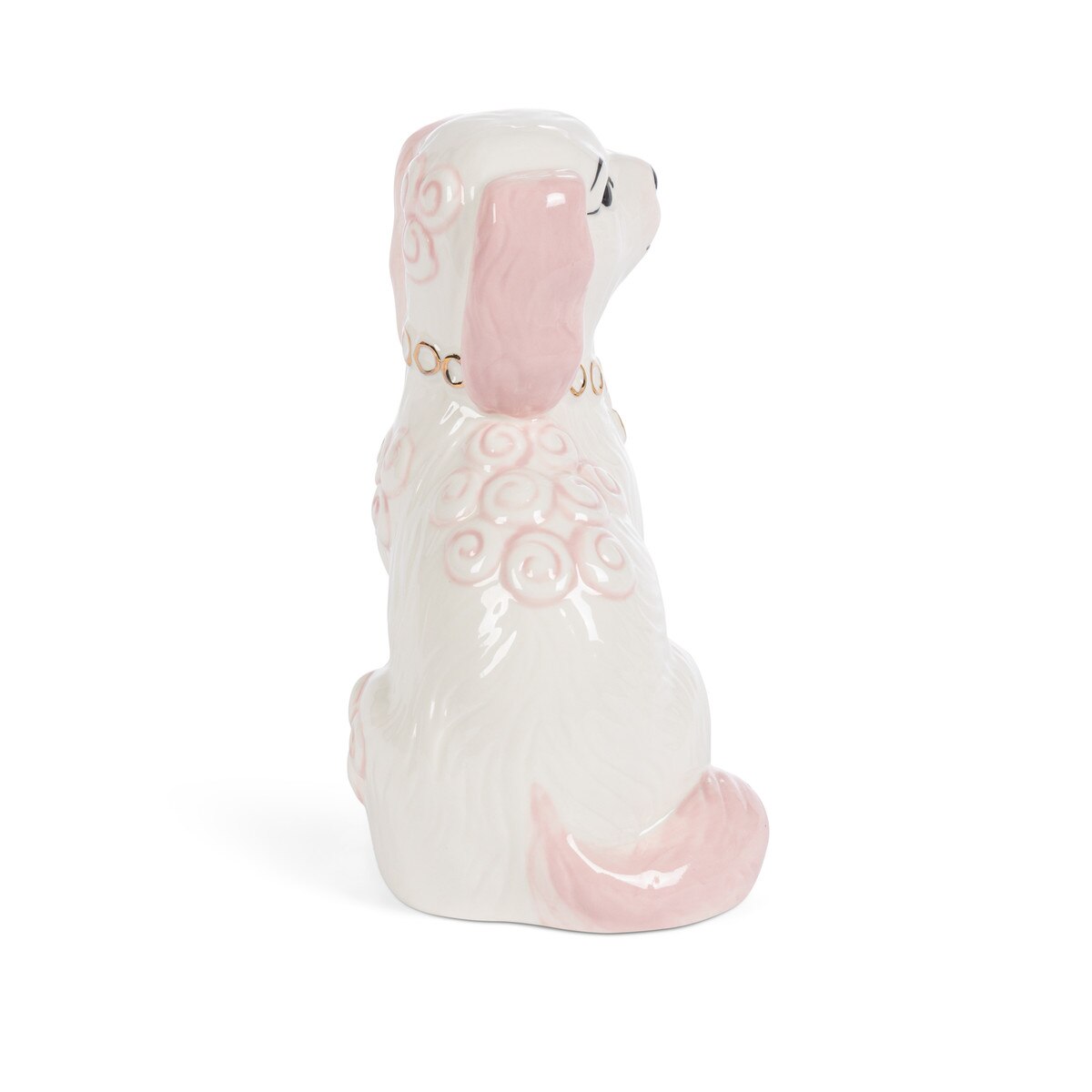 Porcelain Staffordshire Dogs Figurines, Pink, Set of 2