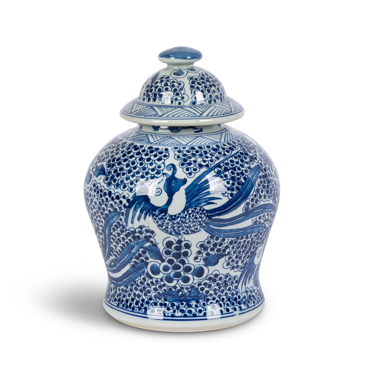Phoenix Jar, Blue and White
