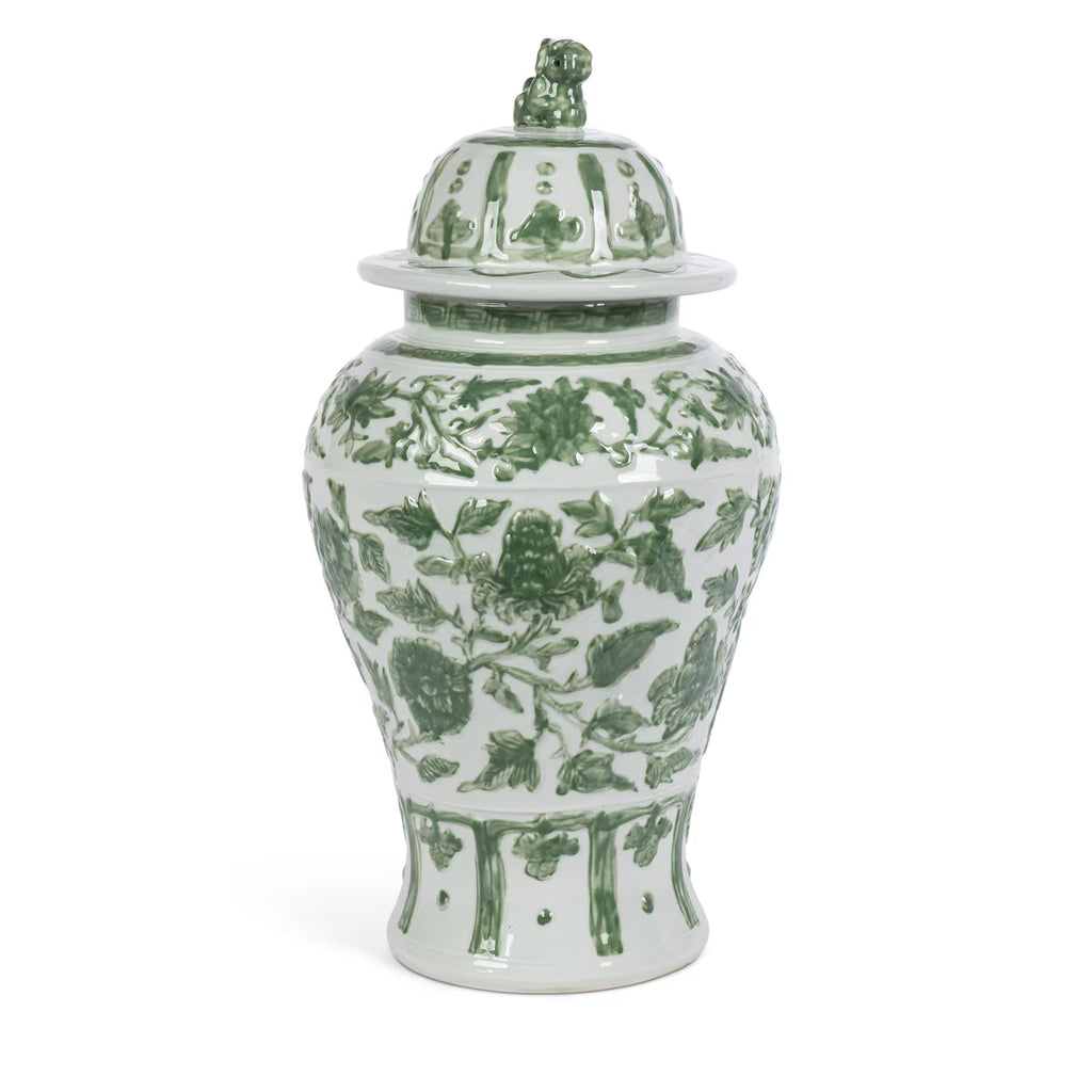 Embossed Floral Ginger Jar