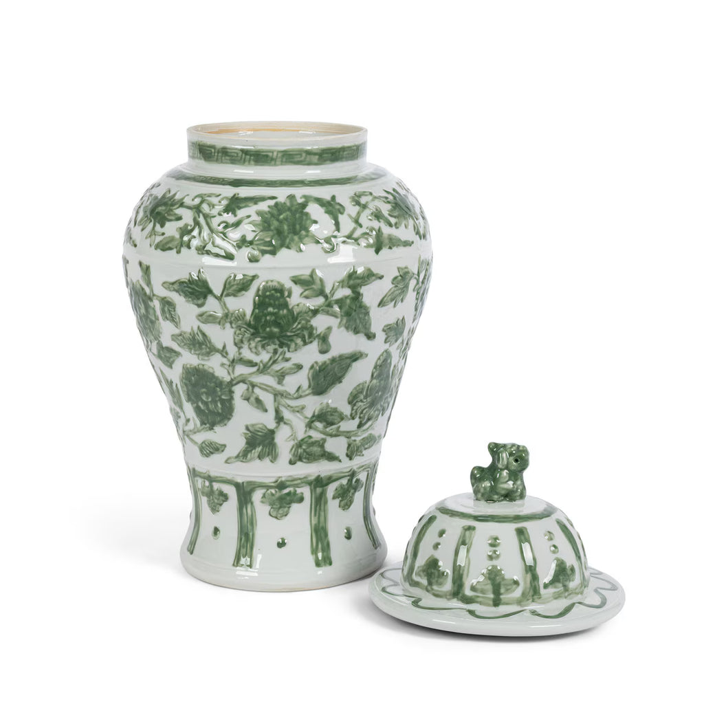 Embossed Floral Ginger Jar