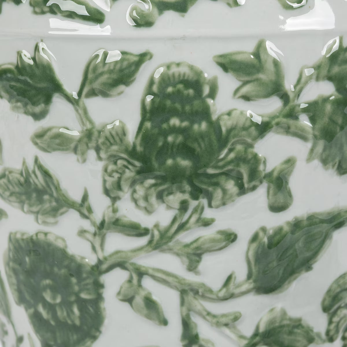 Embossed Floral Ginger Jar