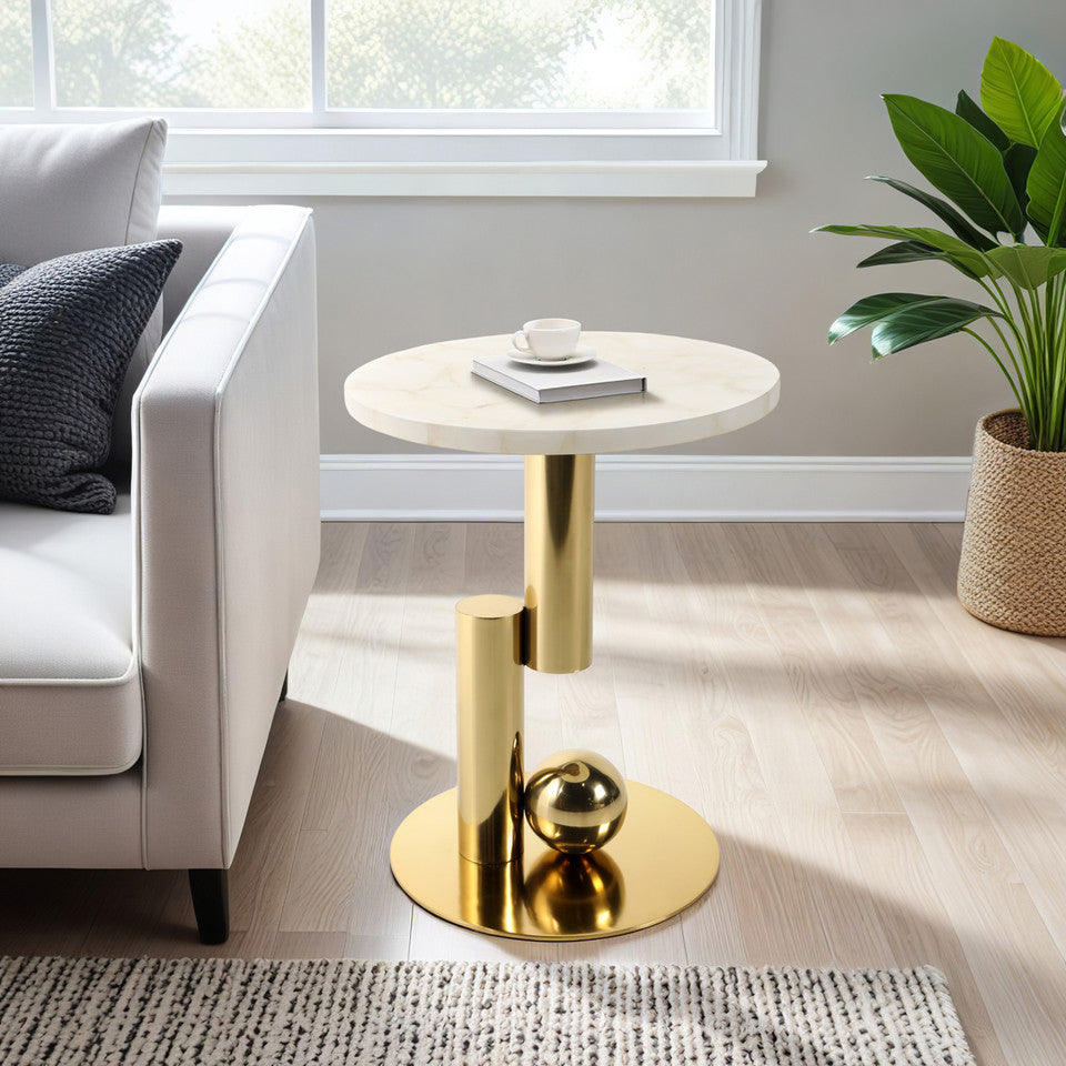 Komi White Quartz Table 22"