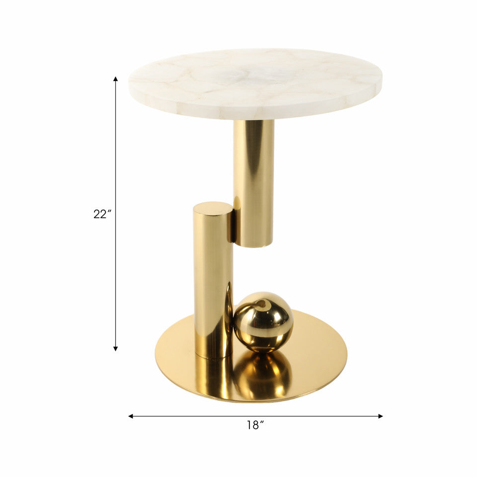 Komi White Quartz Table 22"