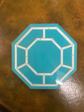 Glass tile tray turquoise