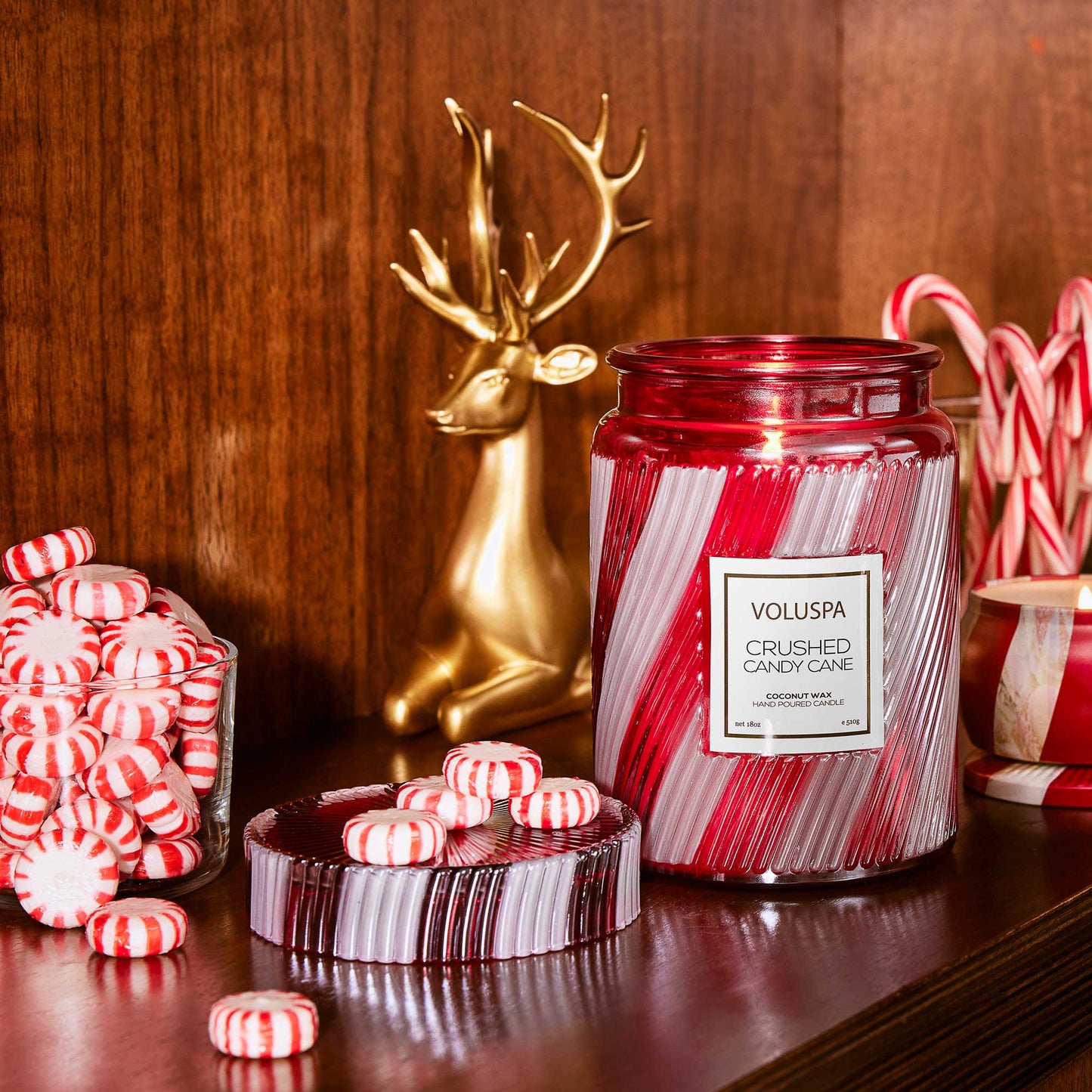 Crushed Candy Cane Large Jar Candle