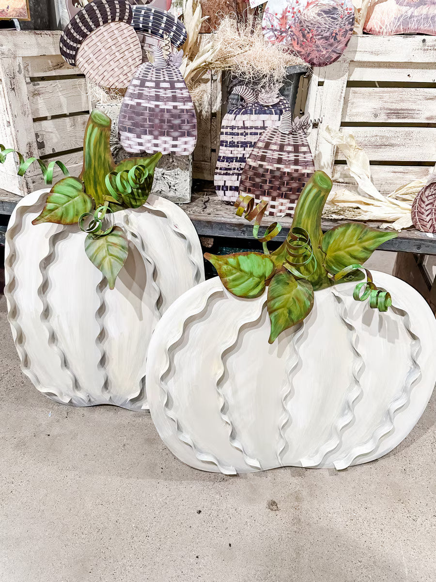 Large Ribbon Pumpkins Cream