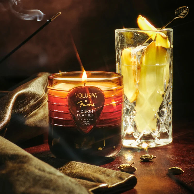 Midnight Leather Boxed Candle