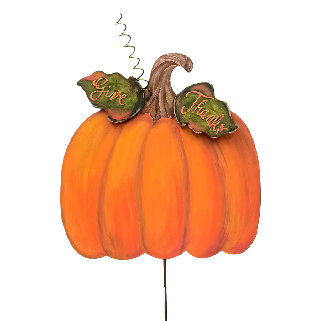 "Give Thanks" Leaves Pumpkin