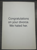 Congratulations on Your Divorce Her Card