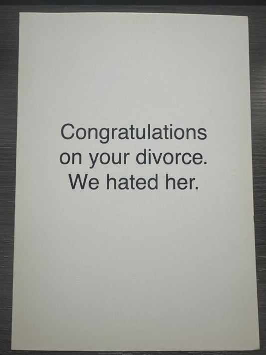 Congratulations on Your Divorce Her Card