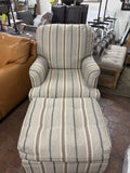 Striped Chair & Ottoman ￼