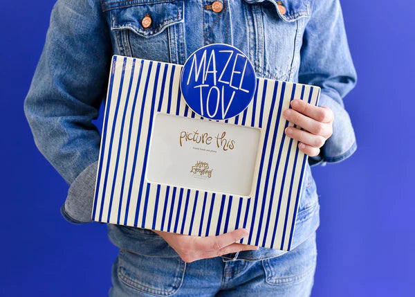 Indigo Skinny Stripe Mini Rectangle Frame