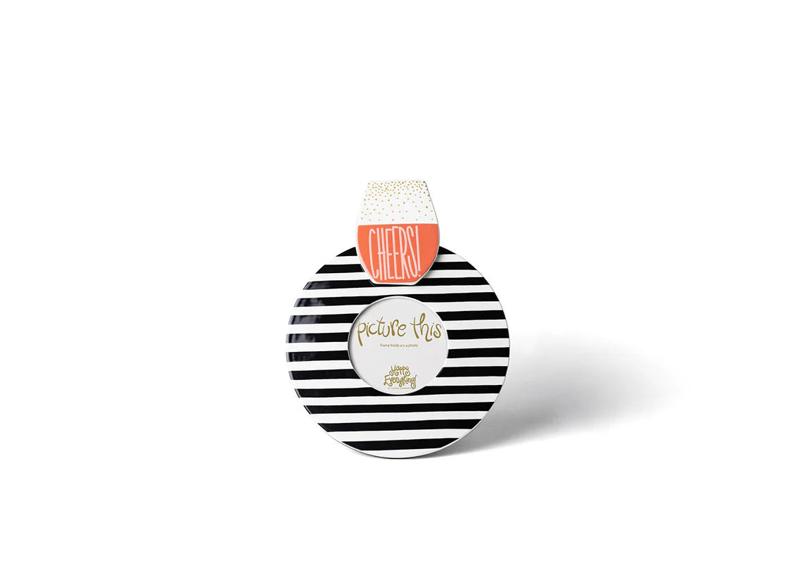 Black Medium Stripe Mini Round Frame